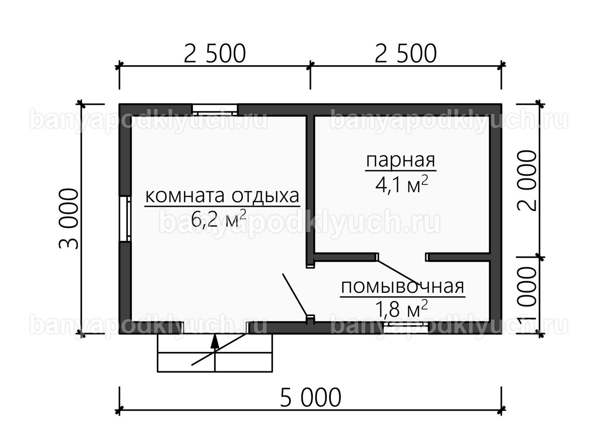 Баня из бруса 5x3 м Баня из бруса 5x3 м